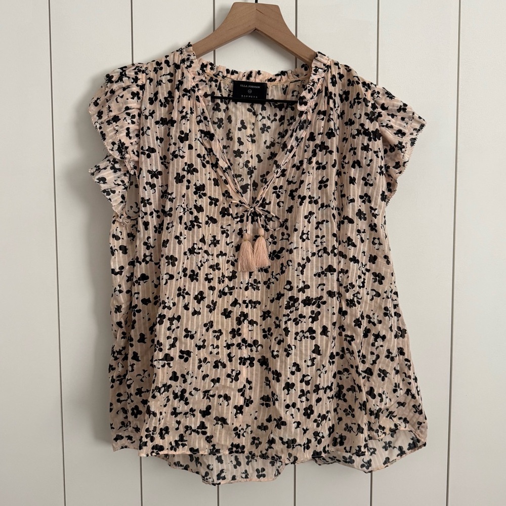Ulla Johnson Pink Floral Silk Top